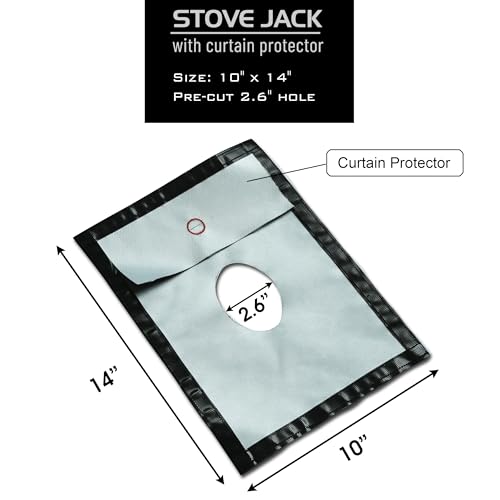Preself Hot Tent Stove Jack, 14" x 10", Suitable for T1 T2 T3, Flame Retardant for Wood Burning Stove - Image 2