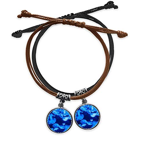 Bracelet cuir double méduses océan bleu, votre style nature au quotidien