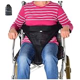 Wheelchair Safety Seat Belt, Breathable Medical Hospital Straps, Adjustable Safety Harness, Anti-Slip Chair Waist Lap Strap Auto Style for Elderly, Patients, Disabled (Black)