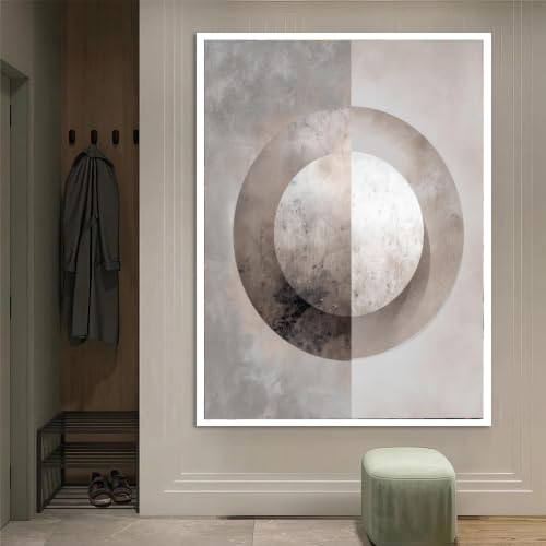 Tableau abstrait géométrique circulaire décoration murale toile