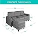 Best Choice Products Upholstered Sectional Sofa for Home, Apartment, Dorm, Bonus Room, Compact Spaces w/Chaise Lounge, 3-Seat, L-Shape Design, Reversible Ottoman Bench, 680lb Capacity - Gray