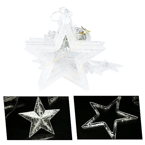 Lythor Curtain String Lights 12 Stars String Lights 138 LED Lights String Fairy Xmas Light with 8 Lighting Modes 2.5x1m for Christmas Wedding Party Home Garden Decorations (White, 1)