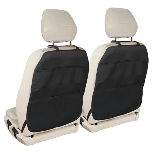 Image of ARANA Car Kick Mats Back Seat Protector for Kids, Seat Protectors for Vehicles Back Seat, Back of Seat Cover for Kids Feet Kicking, 2 Pack Waterproof Sag Proof with 5 Storage Pockets