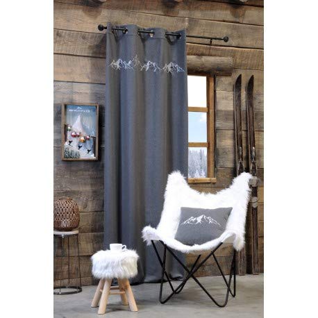 Stof Rideau déco Montagne CHARVIN Gris 135 X 260 CM