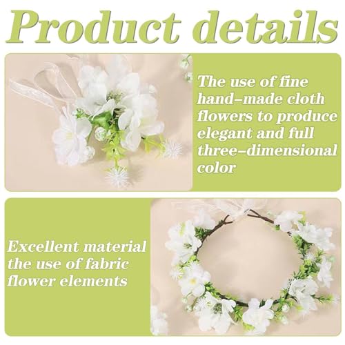 YSJCHEBS 1 Stück Haustier-Girlande, 1 Stück Haustier-Armband, Haustier-Hochzeits-Blumenhalsband, Haustier-Blumen-Fliege, Hunde-Hochzeits-Blumenkrone, Foto-Requisiten-Girlande