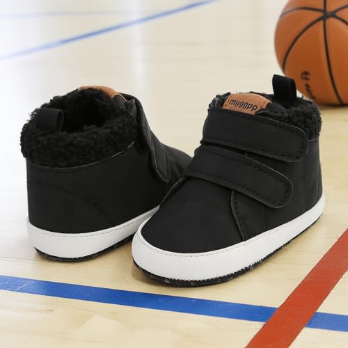 Image of CENCIRILY Baby Boys Girls High Top Sneakers Soft Soles Anti Skid Infant Ankle Shoes Toddler Prewalker First Walking Crib Shoes