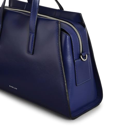 RADLEY London Drapers Road Women's Medium Leather Ziptop Satchel Bag, Evenfall4