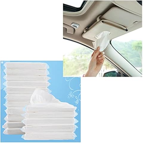 Begie Car Tissue Holder, Sun Visor Napkin Holder, Car Mask Holder for Sun Visor, Masks Dispenser for Car, Car Tissue Box with 16 Packets Tissue Refill Cover