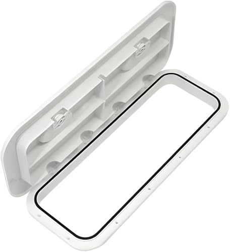 Miniatura 2 de SEAFLO Marine Boat Deck - Escotilla de acceso rectangular - BlancoNegro, cerradura y llaveregular