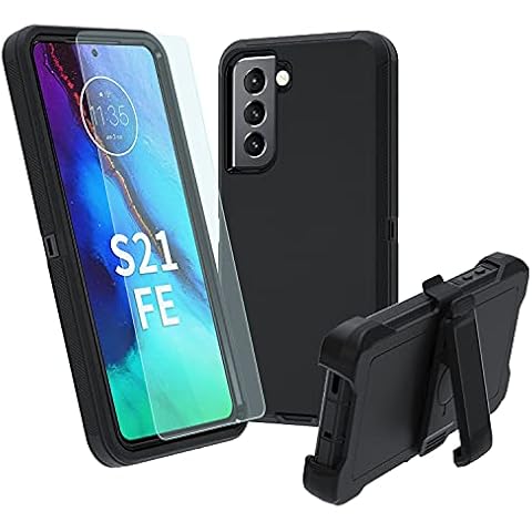 for Samsung Galaxy S21 FE 5G Case, S21 FE Heavy Duty case,[Military Grade Protective ][Shockproof] [Dropproof] [Dust-Proof], Compatible with Samsung Galaxy S21 FE 5G (Black) Cover