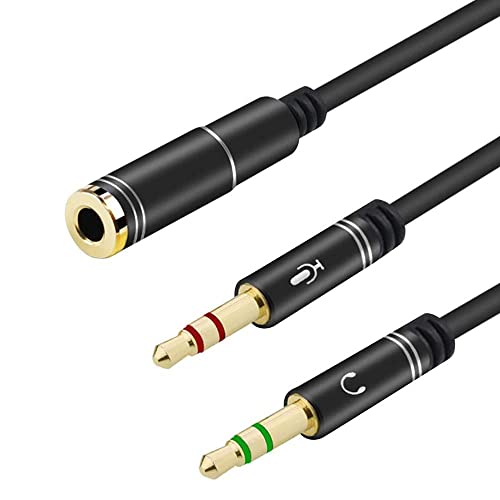 EasyULT 3,5 mm Adaptateur Jack, 3.5mm Femelle vers 2 Double Male Jack Audio Cable Splitter Adaptateur, Micro Audio Y Câble Séparateur(Noir)