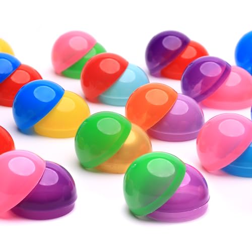 Capsule Vending Machine Colored Round Capsules Empty 50 pcs 1.26 inch - Gumball Machine Capsules Bulk Party Favor Containers - Easter Basket Stuffers Birthday Gifts Pinata Stuffers DIY Craft Supplies