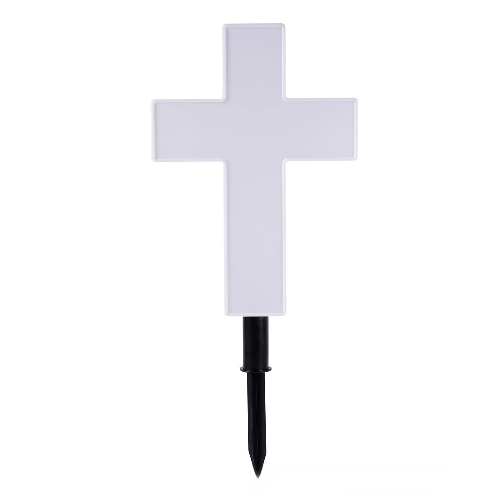 Solar Cross Garden Stake Outdoor Lights, Solar Cross for Cemetery, Solar Powered Cross Lights Stake, LED Jesus Cross Light Decoration for Remembrance Gifts