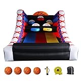 Vinfgoes Inflatable Basketball Hoop Shot Inflatable Party Basketball Game | 10' L x 13' W x 10' H | with 5 Hoops, 4 Balls, Air Blower, Stakes for Birthday Parties, Lawn Games, School Events