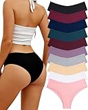 Sth Big 10 Pack Womens Cotton Underwear Sexy Stretch V-Waist Ladies Bikini Panties Low Rise Cotton Cheeky Hipster S-XXL(10A,M)