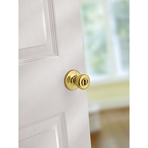Image of Kwikset Tylo Interior Privacy Door Knob with Lock, Door Handle For Bathroom and Bedroom, Polished Brass Keyless Turn Lock Doorknob, 1 Count (Pack of 1)