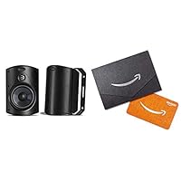 Polk Audio Atrium 5 Outdoor Speakers with Powerful Bass (Pair, Black) - All-Weather Durability | Broad Sound Coverage | Speed-Lock Mounting System and $20 Amazon.com Gift Card