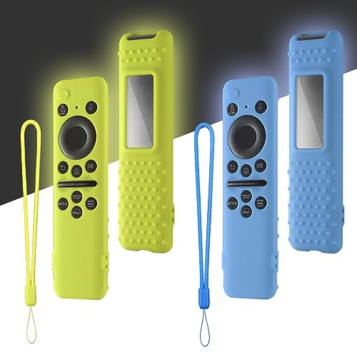 Funda para Samsung Remote Control 2023: WUZUN Compatible con TM2360E / TM2361E BN59 01432A / 01432J Smart TV Solar Cell Remote Cover Protectora de Silicona a Prueba de Golpes (Resplandor Azul + Verde)
