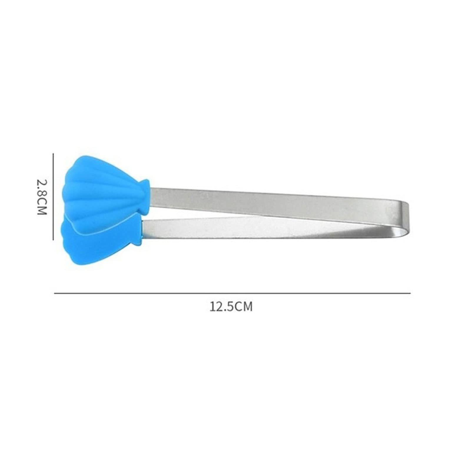 Pinces Silicone Pinces Alimentaires Coquillages Forme en Acier Inoxydable Antidérapant Ustensile De Cuisine Glace Bonbons Clip Alimentaire Mini Glaçons Pinces