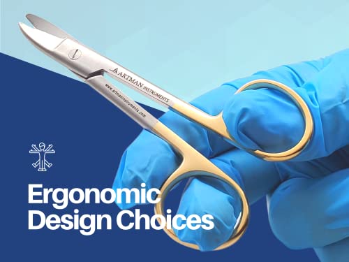 Dental Crown Collar Cutting Scissors 4.25" Curved For Thin Metal Plastic Rubber Sheet Cutting Scissors Art N Craft #TOP6