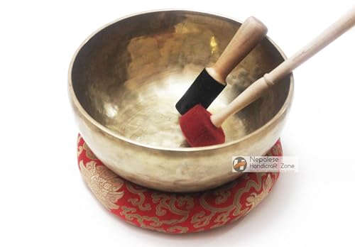 Tibetan Plain Singing Bowl - Meditation Bowl-Handmade Bowl Set by Nepalese Handicraft Zone (12