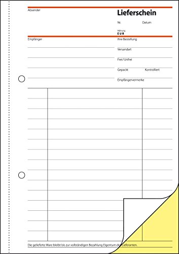 SIGEL SD011 Lieferscheine A5, 2x40 Blatt, selbstdurchschreibend, 5er Pack, Lieferscheinblock, mit Empfangsschein, mikroperforiert, aus nachhaltigem Papier
