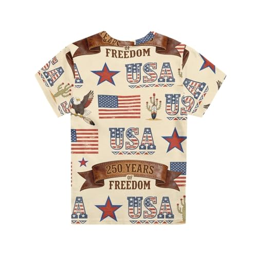 Image of Kids Graphic T-Shirt Boys Girls Novelty Tees Top Short Sleeve Shirts Summer Blouses 3-16