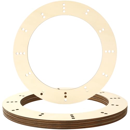 JarThenaAMCS 18 Inch 6Pcs Unfinished Wooden Wreath Frames Hanging Floral