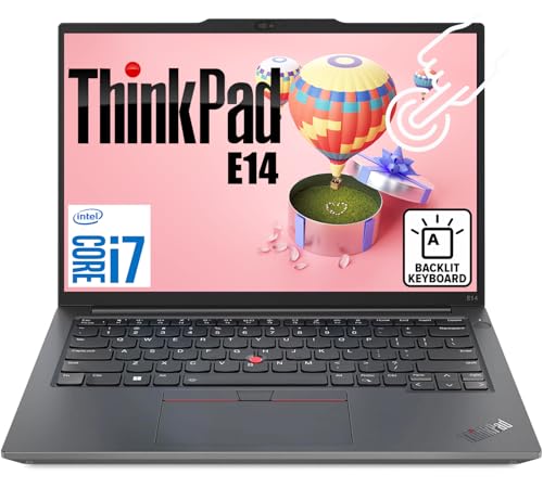 Image of Lenovo ThinkPad E14 Touchscreen Laptop, 14 inch FHD+ IPS WUXGA Display, Backlit KB, Intel 13th Gen 10-Core i7 CPU, 24GB DDR4, 1TB SSD, Fingerprint Reader, WiFi 6E, Thunderbolt 4, RJ45, Win 11 Pro