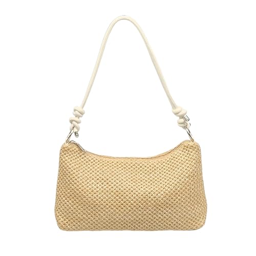 Image of Women Straw Purse Shoulder Handbag Woven Hobo Bag for Beach