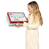scatola regalo per la vigilia di natale, con decorazione di babbo natale, pupazzo di neve e renna (scatola media – confezione da 1)