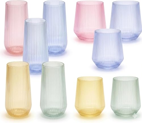 Image of 48 Pack Disposable Wine Glasses, Plastic Champagne Flutes - Stemless Clear | 24 9oz Flutes, 24 12oz Wine Cups, Cocktail Glasses, BPA-Free Shatterproof Unbreakable Reusable Recyclable Wedding Birthday