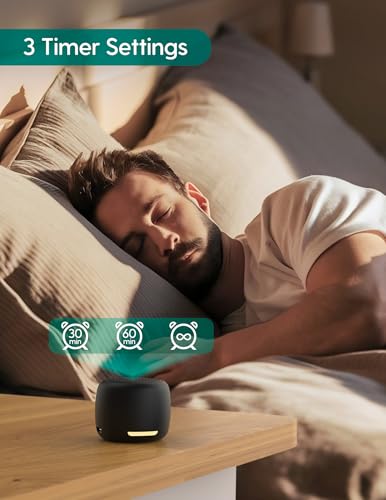 Babelio White Noise Sound Machine, Mini Portable Sound Machine for Adults Baby, Travel, Night Light, 15 Smoothing Sounds, Timer and Memory Function, Black - Image 5