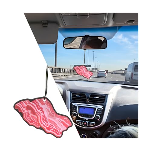 Image of Car Mirror Hanging Ornament, Bacon Funny Vehicle Interior Decor, Universal Decoration Accessories for SUV, Sedan, Truck (Type A)