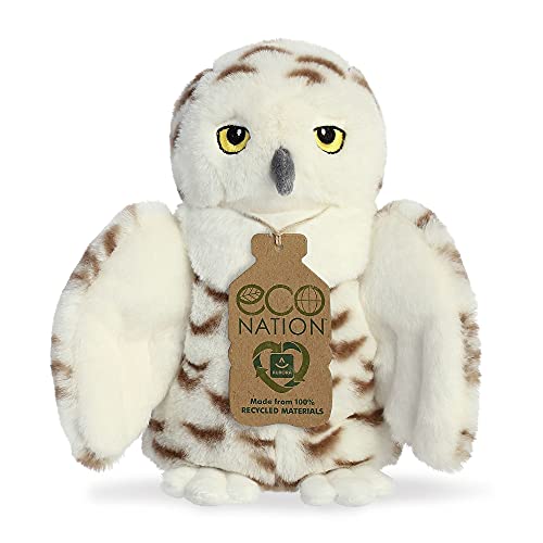Aurora® Eco-Friendly Eco Nation™ Owl Stuffed Animal - Environmental Consciousness - Recycled Materials - White 8 Inches
