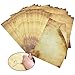 Produktbild Xpieoyrm 50 Blatt Blätter Retro Briefpapier, A4 Beidseitig Bedruckbar Briefpapier Vintage Papier, Briefpapier Schreibpapier, Druckpapier für Einladungen, Basteln, Briefschreiben und Papier Schatzkarte