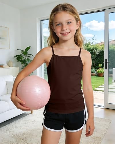Image of Auranso Girls Undershirts Toddler Camisole Adjustable Straps Cami Tank Tops