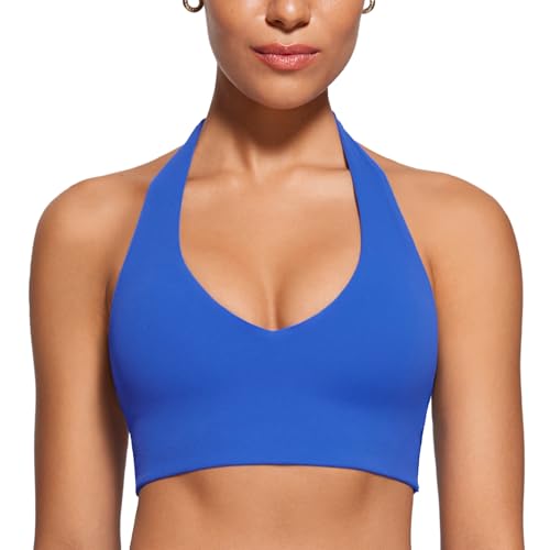 Image of INGIA Halter Longline Sports Bra Padded | Yoga, Workout, Low Back, Crop Top, with Built in Bra, for Women