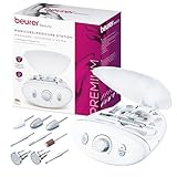Beurer MP 100 elektrische Maniküre- und Pediküre-Profistation, 10 Aufsätze aus Saphir und Filz, Nagelstaub-Schutzkappe, bis 20.000 Umdrehungen pro Minute, 41-teiliges Set