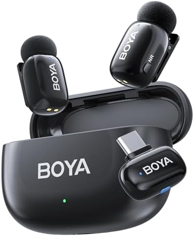 Boya mini wireless lapel microphone for Andriod USB C, Ultra Mini...