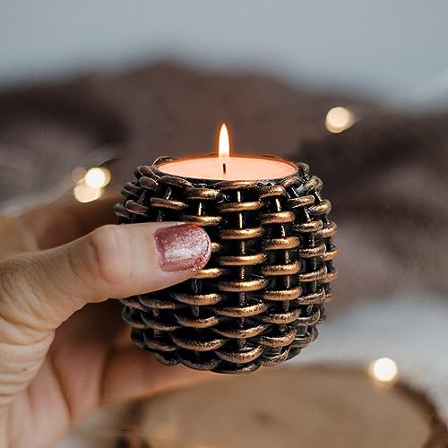 Coffee Table Decor, 3 Pieces Candle Holders with Tray and Rocks, Centerpiece Table Decorations for Living Room, Dining Room, Bedroom, Entryway Table Decor Thanksgiving Gift — view 5
