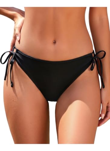 Image of Zmart Women's Side Tie Bikini Bottoms Full Coverage Bathing Suit