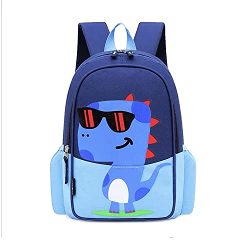 Gerhannery Mochila de dinosaurio para niños, mochila preescolar para jardín de infantes, mochila azul fresca, mochila de escuela primaria, mochila de dinosaurio, azul, Small Cover