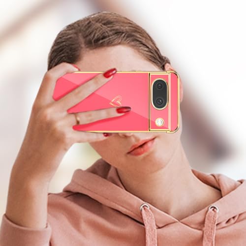 Coque Google Pixel 8a avec protection caméra antichoc motif cœur rose - 6