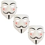 Halloween Karneval Party SZ-DESIGN 3x V wie Vendetta Maske Mask Guy Fawkes Anonymous Karneval Kostüm