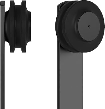 skysen Sliding Barn Door Hardware Roller Set Black (I Shape Hanger Set)