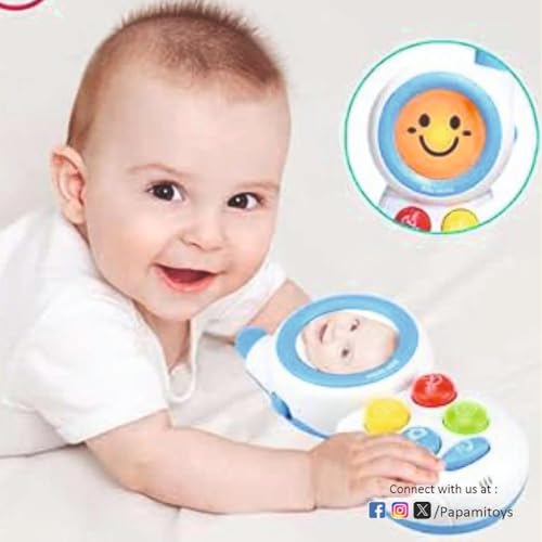 Image of PUCHI Children's Interactive Phone - Blue Toy Smartphone with Lights, Sounds & Mirror, Fun Learning Toy for Toddlers & Kids