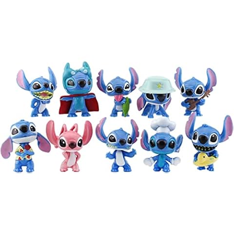 Cartoon Cake Set 10pcs S-titch Theme Figure Set Mini Cute Party Cake Set Mini Figures Set Desktop Decorations Gifts Cupcake Figurines Party Supplies Cake Toppers Figures Gift Children's Toys Cover