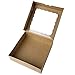 ONE MORE [25pcs] 9inch Kraft Brown Bakery Boxes, Large Pie Boxes with PVC Window Natural Disposable box for Cookie 9x9x2.5inch,25 of Pack