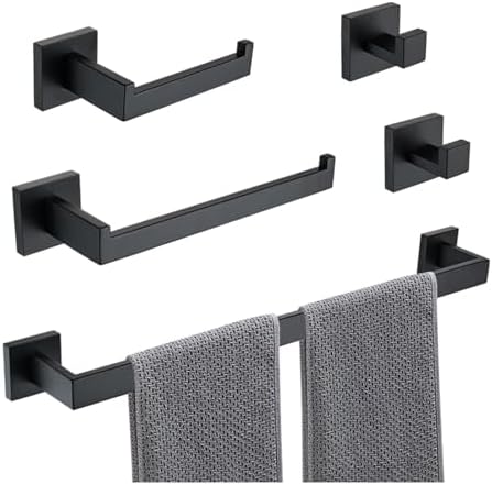 BEMMY Kit 5 Acessórios Para Banheiro Lavabo 60CM Acabamento Aço I...